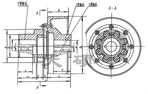 LMZ-Ⅱ(MLL-Ⅱ)型帶制動輪梅花形彈性聯(lián)軸器